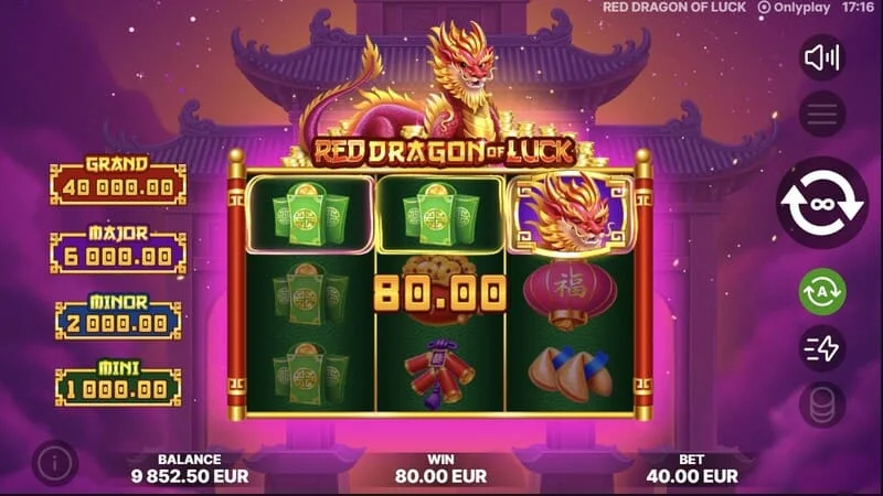 Red Dragon of Luck - apariția simbolurilor cu valori în jocul de bază